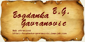 Bogdanka Gavranović vizit kartica